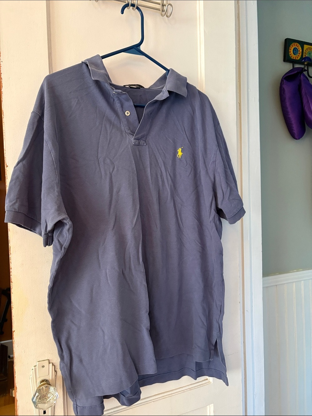 Ralph Lauren Men’s Slate Blue Polo with Yellow Pony